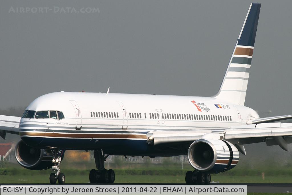 EC-ISY, 1993 Boeing 757-256 C/N 26241, eham/ ams nice B757. See the new plackerds at the rear fuselage