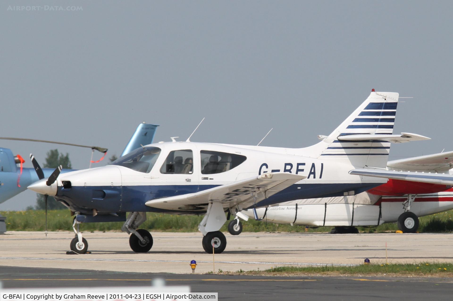G-BFAI, 1977 Rockwell Commander 114 C/N 14304, Parked at Norwich.