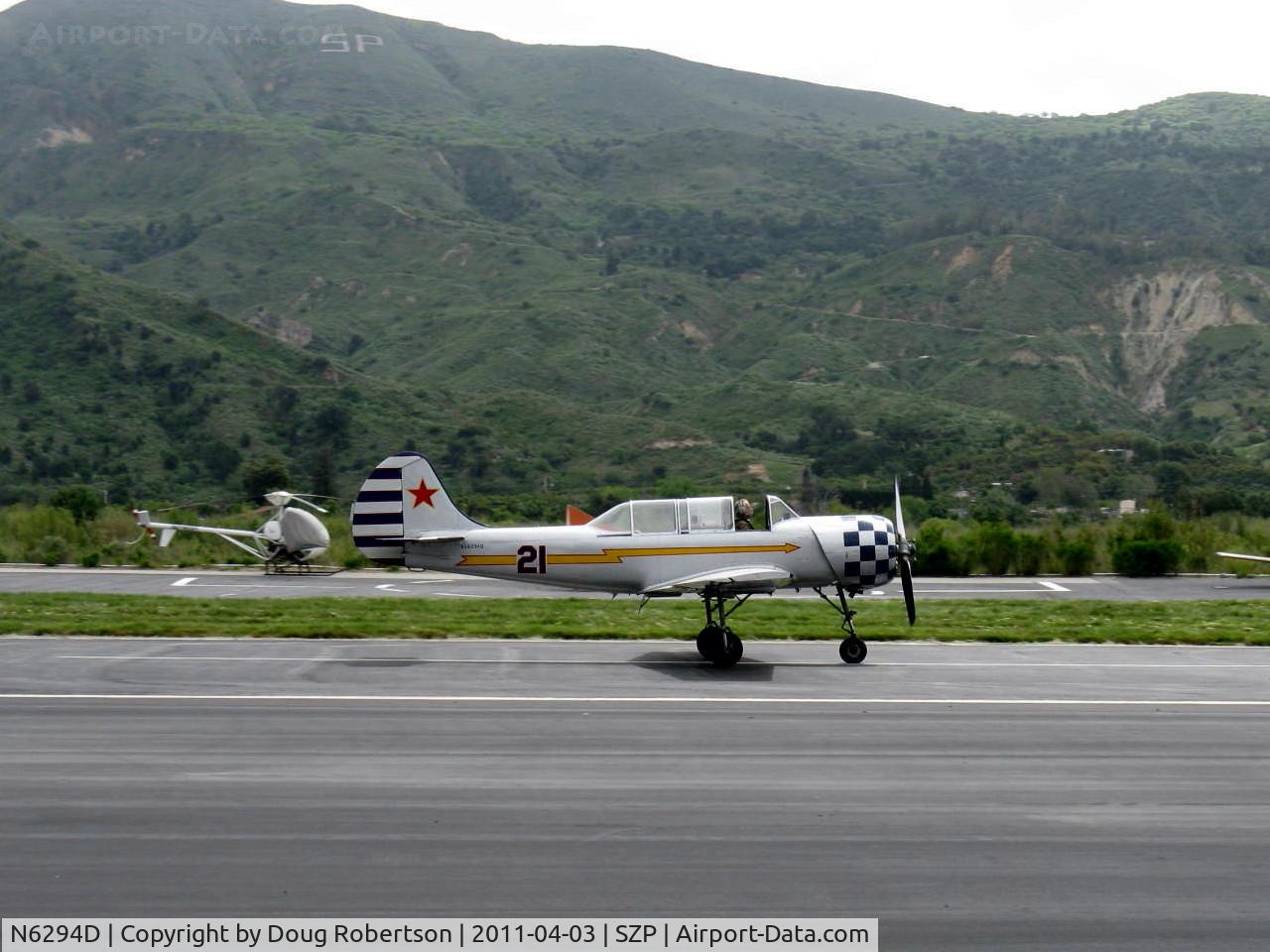 N6294D, 1983 Yakovlev Yak-52 C/N 833611, 1983 Yakovlev YAK 52, Vedeneev (Ivchenko) M-14P 360 Hp radial, landing roll Rwy 22