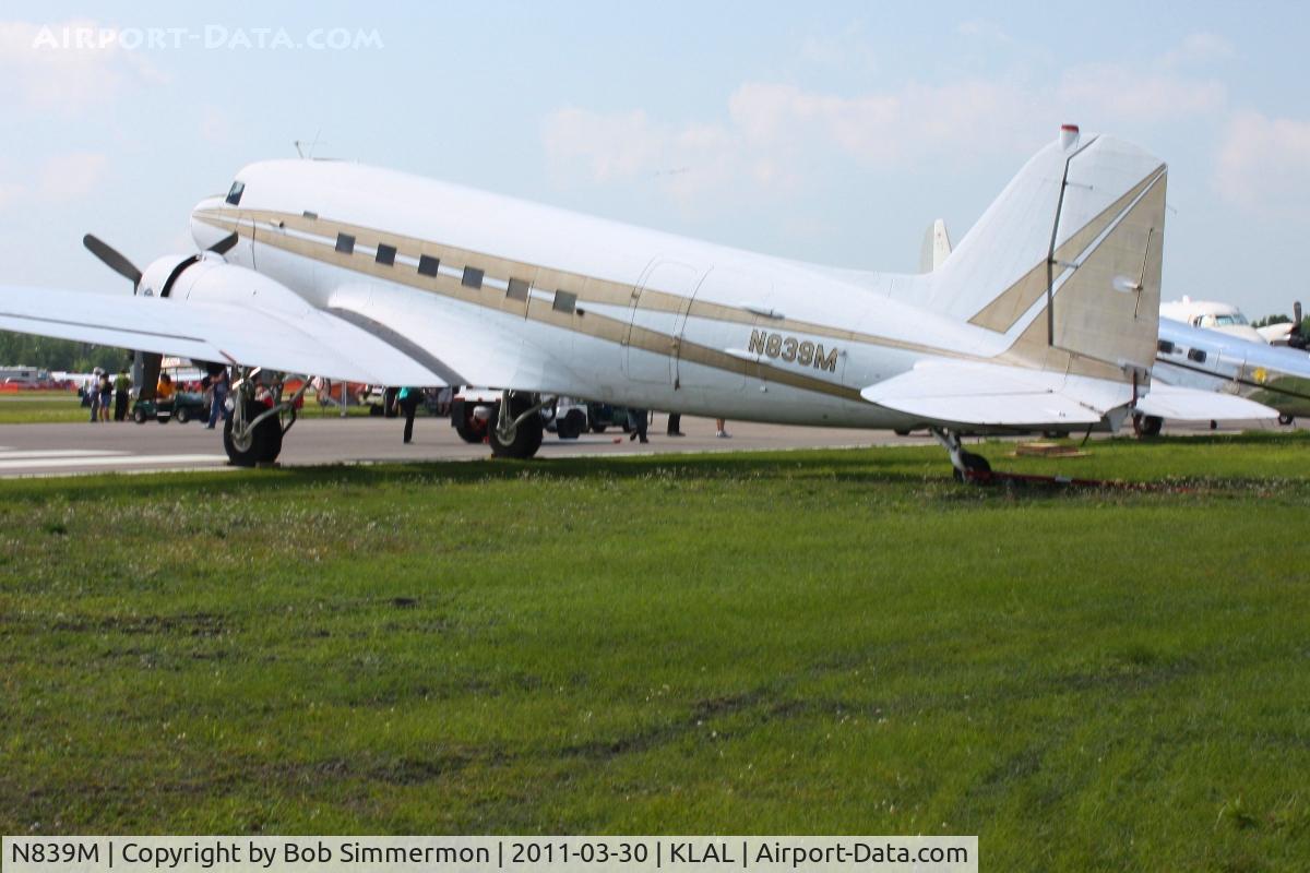 N839M, 1943 Douglas VC-47A Skytrain C/N 20166, On display at Sun N Fun 2011 - Lakeland, FL