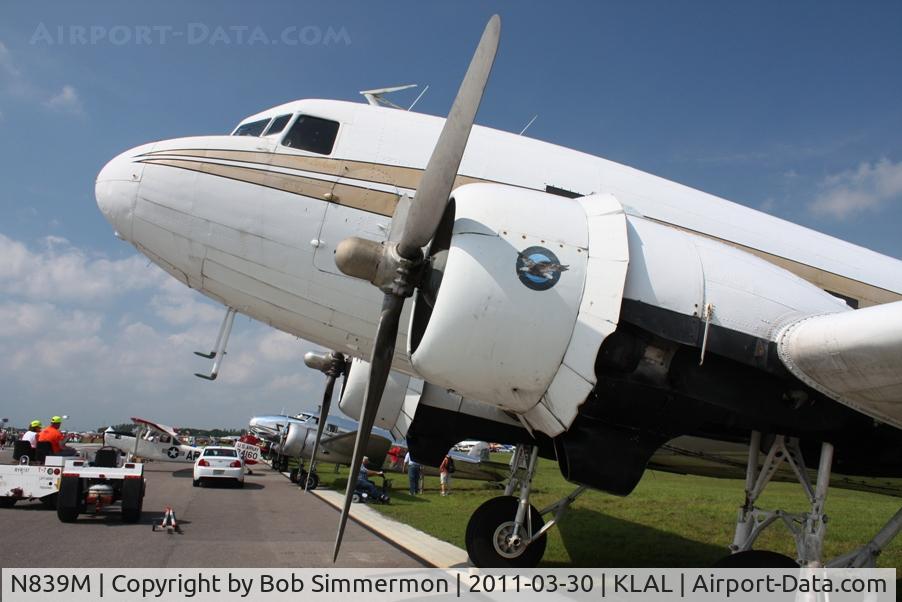 N839M, 1943 Douglas VC-47A Skytrain C/N 20166, On display at Sun N Fun 2011 - Lakeland, FL