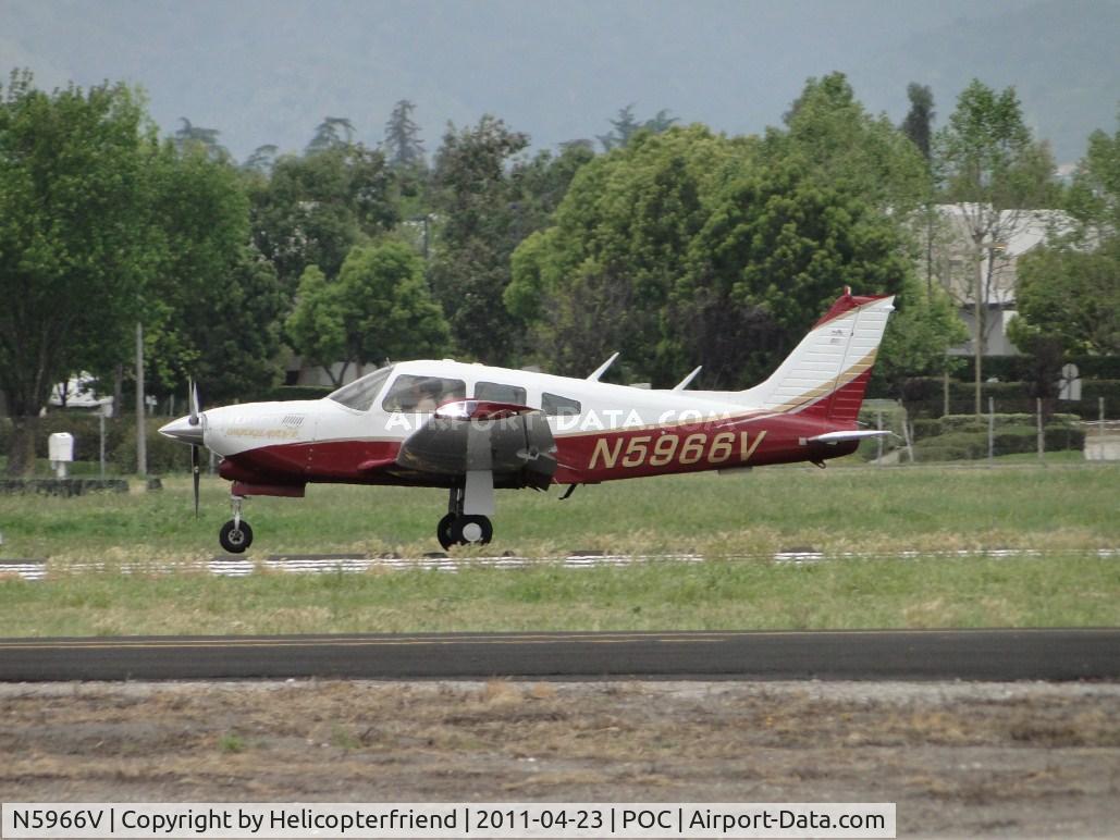 N5966V, 1977 Piper PA-28R-201T Cherokee Arrow III C/N 28R-7703172, Rolling out after landing on runway 26L