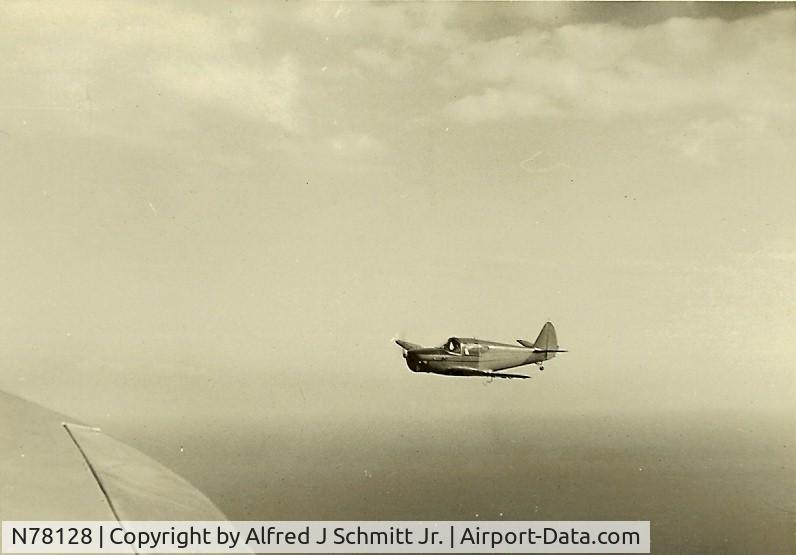 N78128, 1946 Globe GC-1B Swift C/N 2128, Flying over the Panama Canal Circa 1954