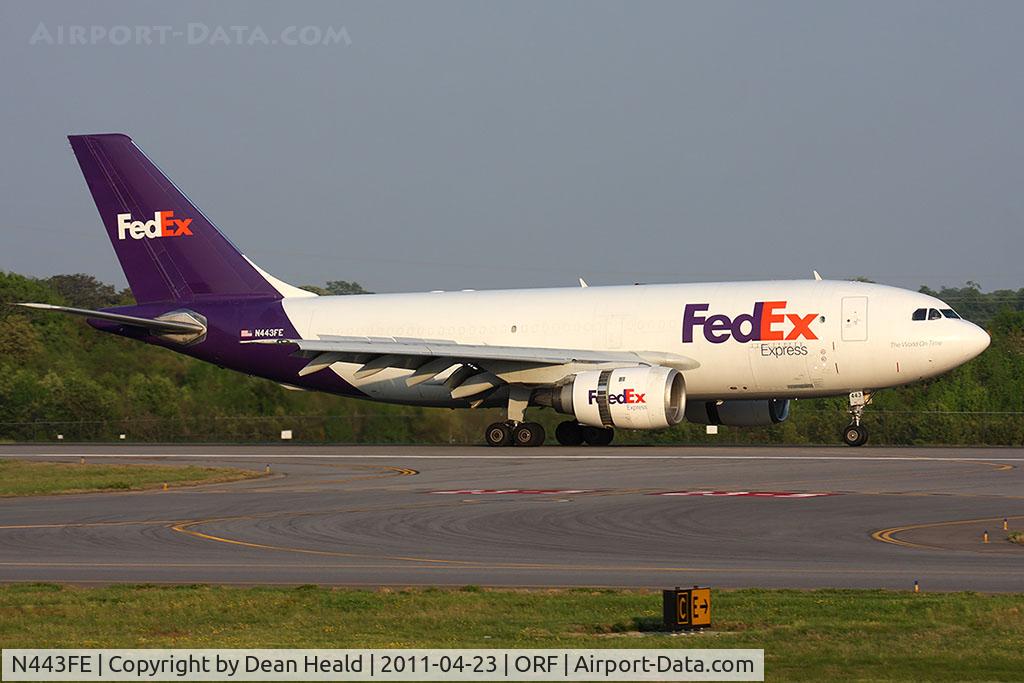 N443FE, 1984 Airbus A310-203 C/N 283, FedEx N443FE (FLT FDX307) from Memphis Int'l (KMEM) rolling out on RWY 23 after landing.