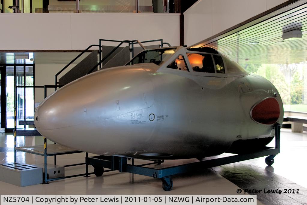 NZ5704, De Havilland Vampire T.55 C/N 15026, Display and sit-in pod at RNZAF Museum
