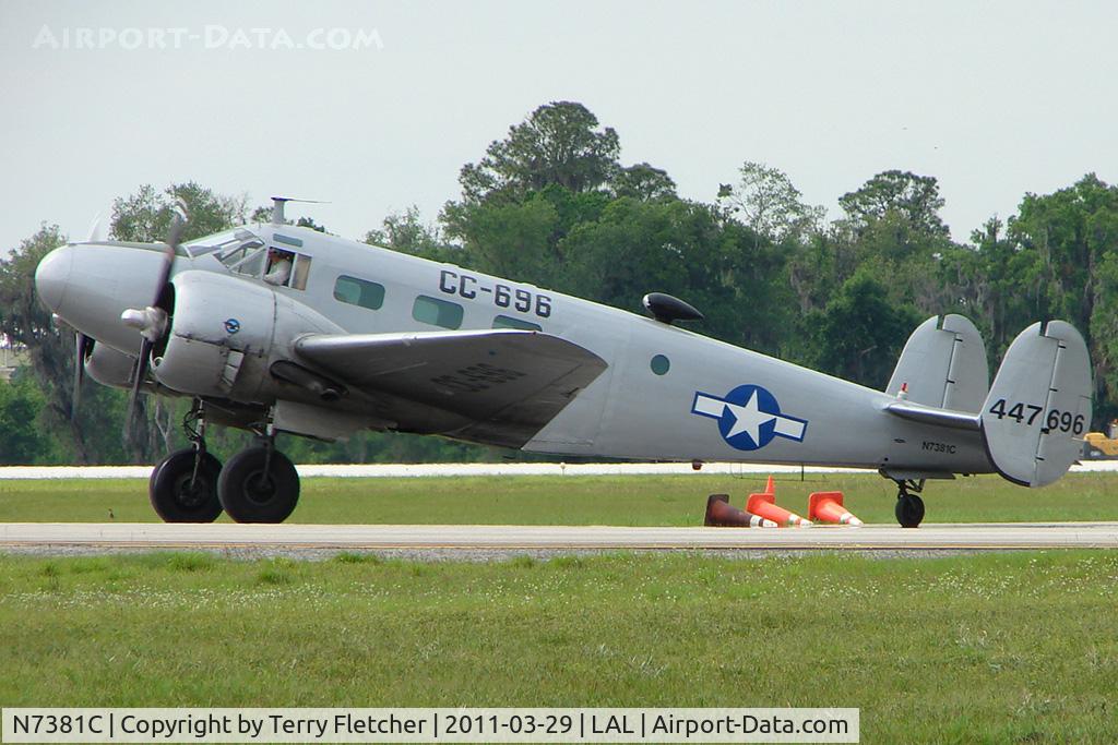 N7381C, 1944 Beech C18S C/N 8104, Code 447696  - 2011 Sun n Fun - Lakeland , Florida