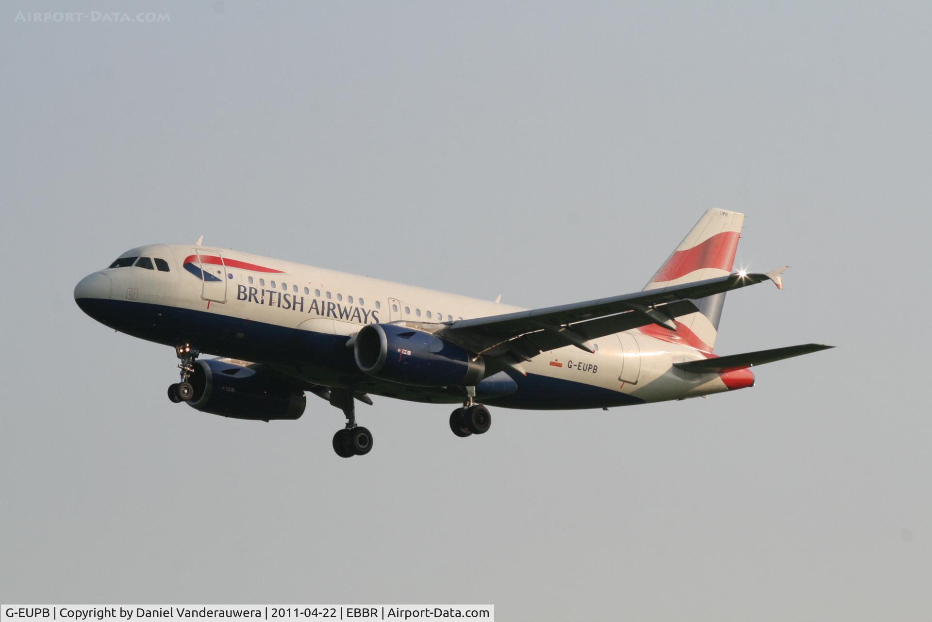 G-EUPB, 1999 Airbus A319-131 C/N 1115, Arrival of flight BA388 to RWY 25L