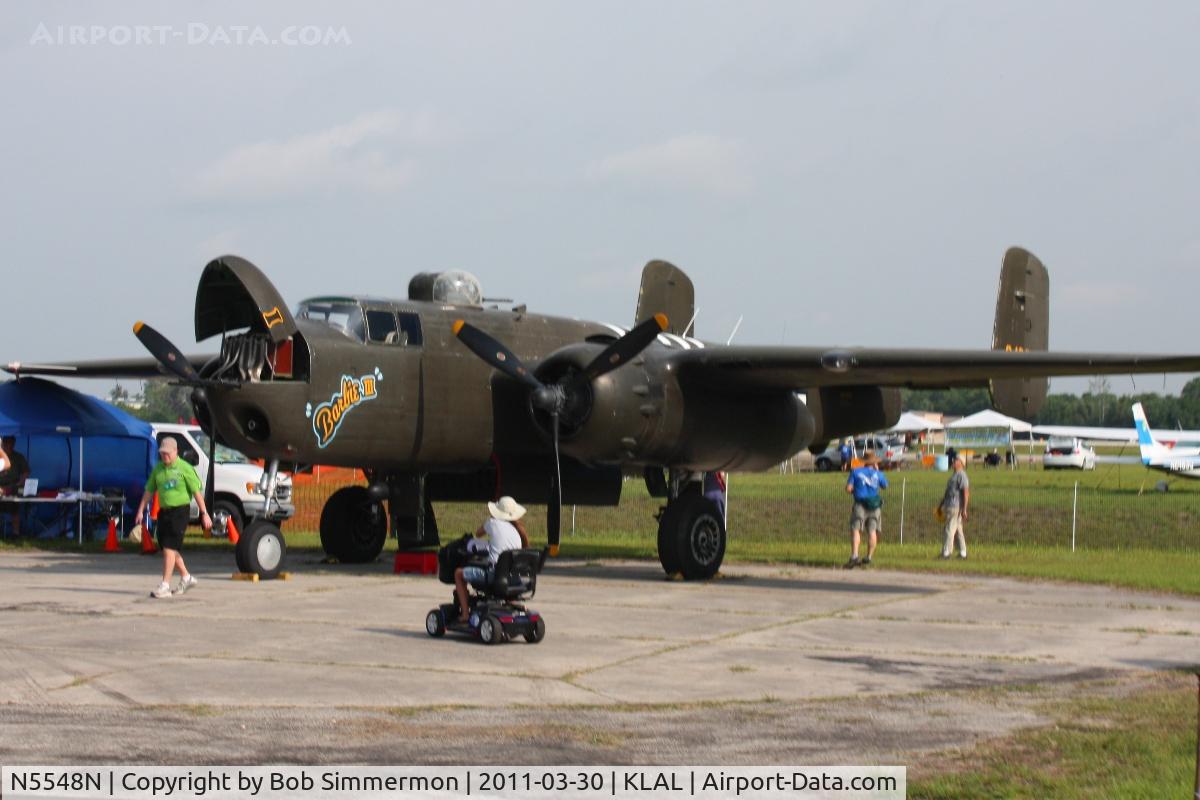 N5548N, 1943 North American B-25H Mitchell C/N 98-21107, On display at Sun N Fun 2011 - Lakeland, FL