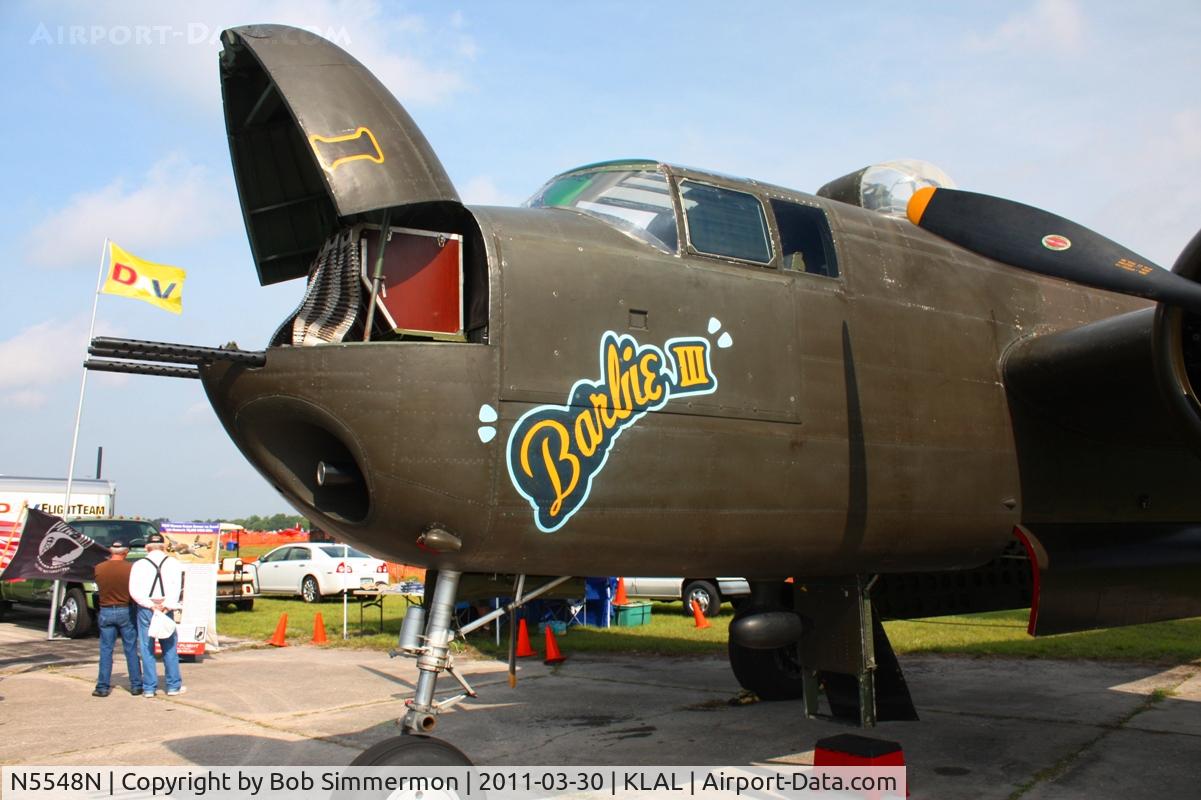 N5548N, 1943 North American B-25H Mitchell C/N 98-21107, On display at Sun N Fun 2011 - Lakeland, FL