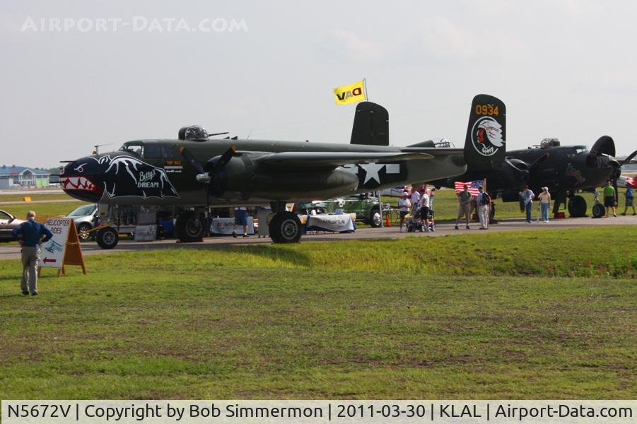 N5672V, 1945 North American B-25J Mitchell Mitchell C/N 108-47686, On display at Sun N Fun 2011 - Lakeland, FL