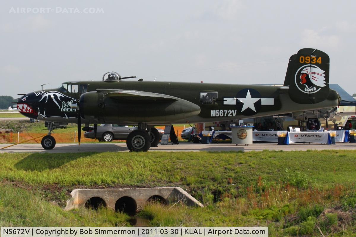 N5672V, 1945 North American B-25J Mitchell Mitchell C/N 108-47686, On display at Sun N Fun 2011 - Lakeland, FL