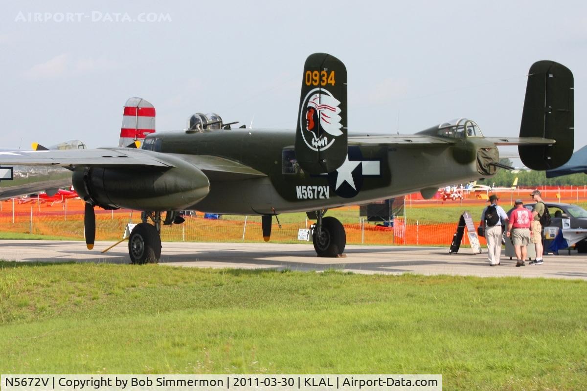 N5672V, 1945 North American B-25J Mitchell Mitchell C/N 108-47686, On display at Sun N Fun 2011 - Lakeland, FL