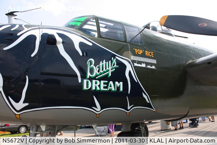 N5672V, 1945 North American B-25J Mitchell Mitchell C/N 108-47686, On display at Sun N Fun 2011 - Lakeland, FL