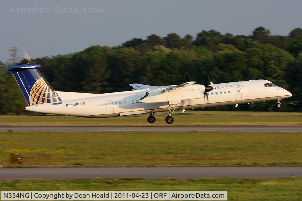 N354NG, 2010 Bombardier DHC-8-402 Dash 8 C/N 4354, United Express (Colgan Air) N354NG (FLT CJC3326) departing RWY 23 en route to Newark Liberty Int'l (KEWR).