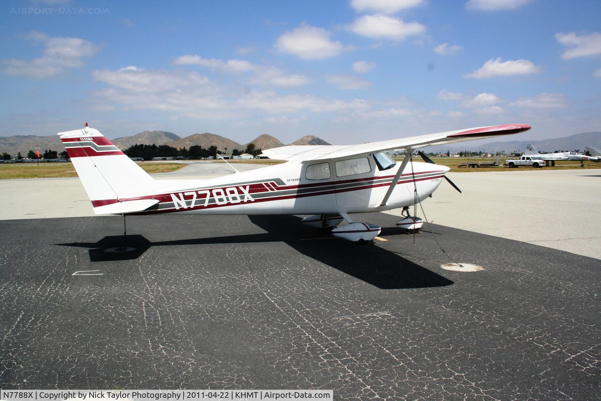 N7788X, 1961 Cessna 172B C/N 17248288, Sitting on the ramp at Hemet