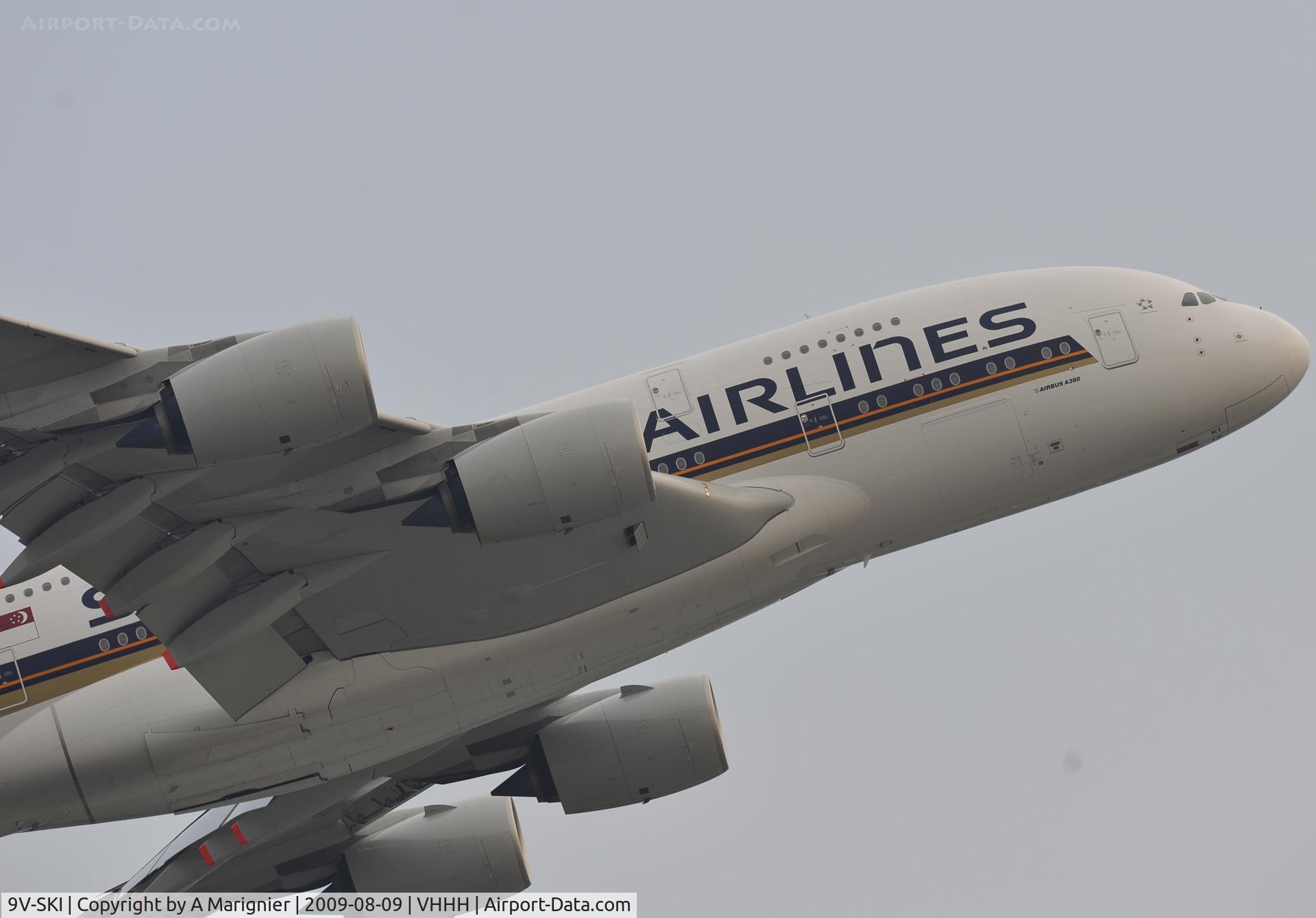 9V-SKI, 2009 Airbus A380-841 C/N 034, On take-off, RW25L