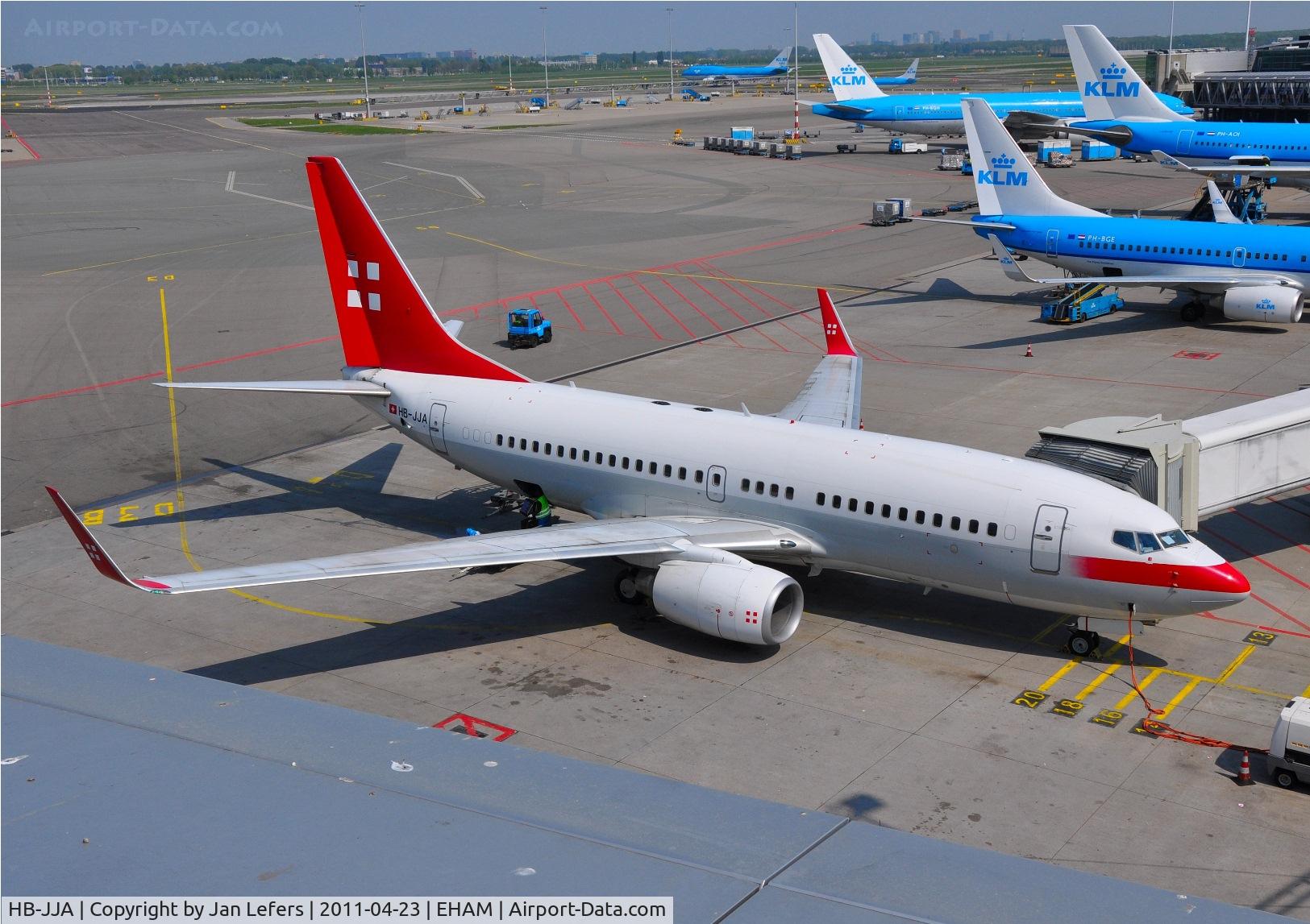 HB-JJA, 2005 Boeing 737-7AK BBJ C/N 34303, On Schiphol Platform