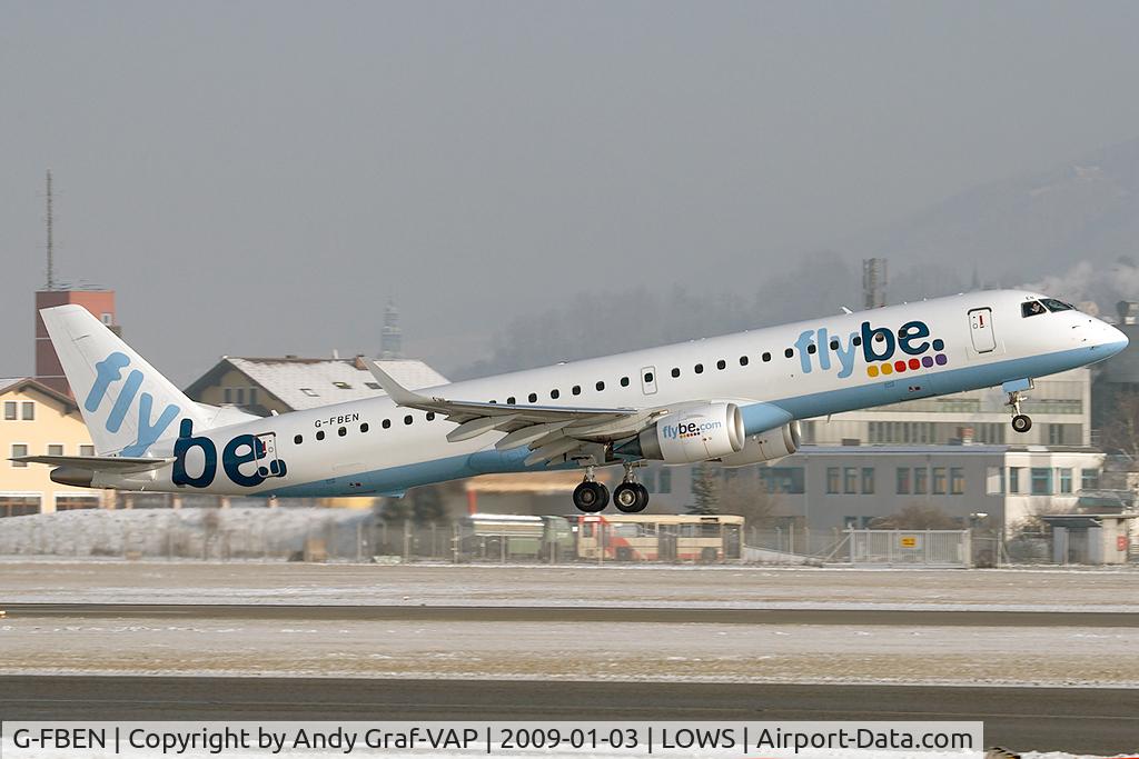 G-FBEN, 2008 Embraer 195LR (ERJ-190-200LR) C/N 19000213, FlyBe EMB195