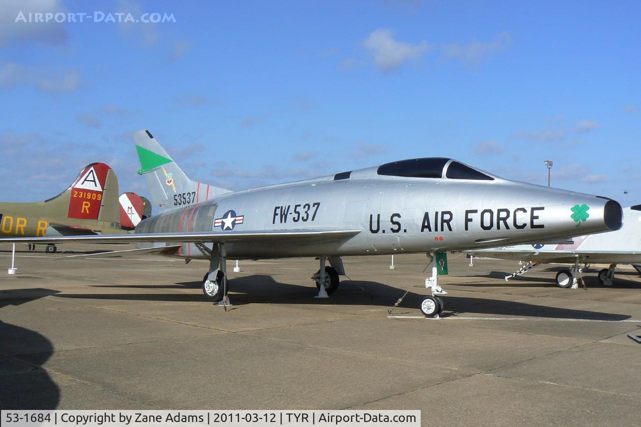 53-1684, 1953 North American F-100A Super Sabre C/N 192-179, On display at the Historic Aviation Memorial Museum - Tyler, Texas