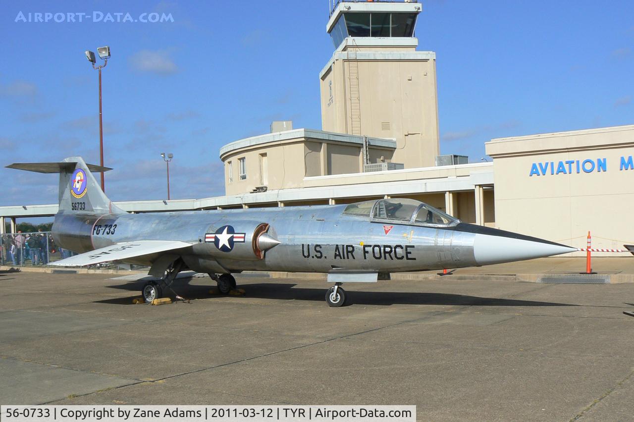 56-0733, 1956 Lockheed F-104A Starfighter C/N 183-1021, On display at the Historic Aviation Memorial Museum - Tyler, Texas