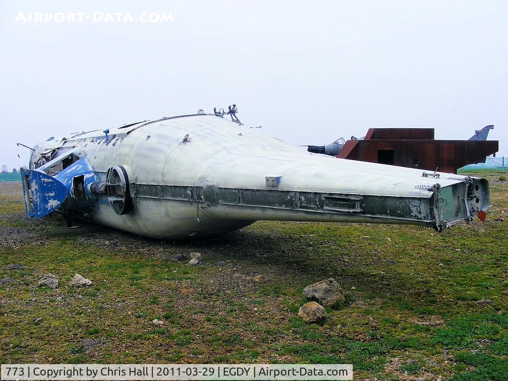 773, Westland Sea King Mk47 C/N WA823, ex Egyptian Navy Sea King Mk.47 on the fire dump at Yeovilton