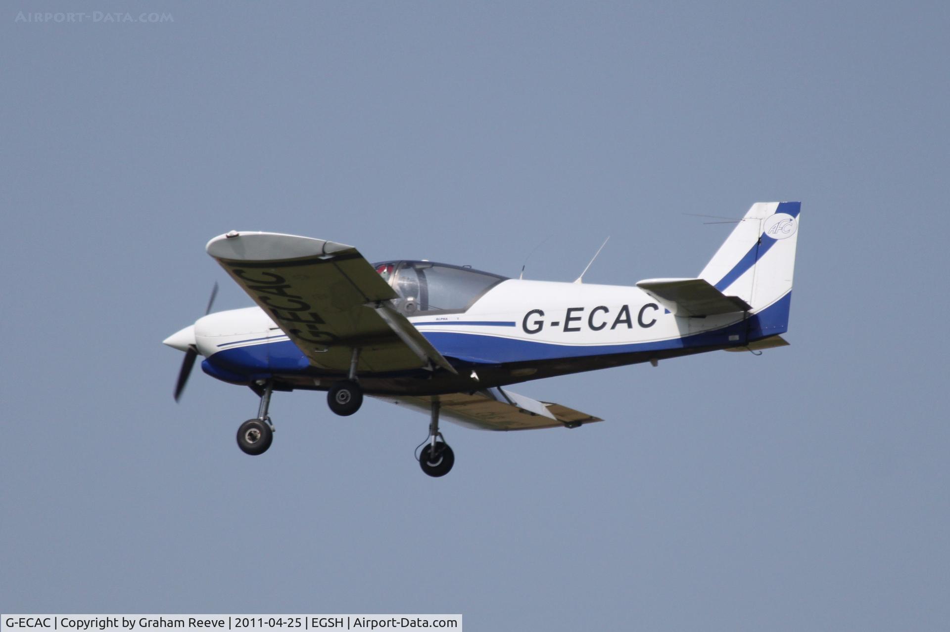 G-ECAC, 2007 Robin R-2120U Alpha C/N 120T-0001, About to land at Norwich.