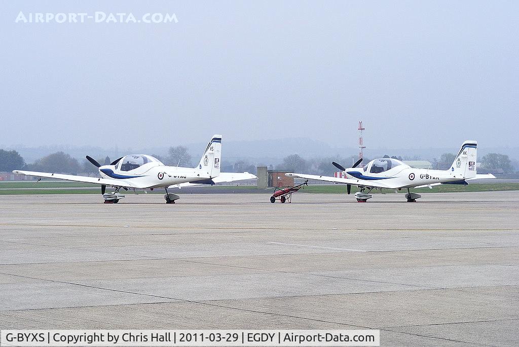 G-BYXS, 2001 Grob G-115E Tutor T1 C/N 82178/E, on the 727 NAS Apron with G-BYXK