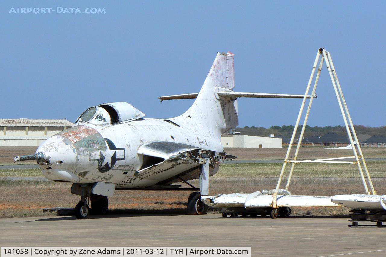 141058, Grumman F9F-8 Cougar C/N Not found 141058, Ready for restoration at the Historic Aviation Memorial Museum - Tyler, Texas