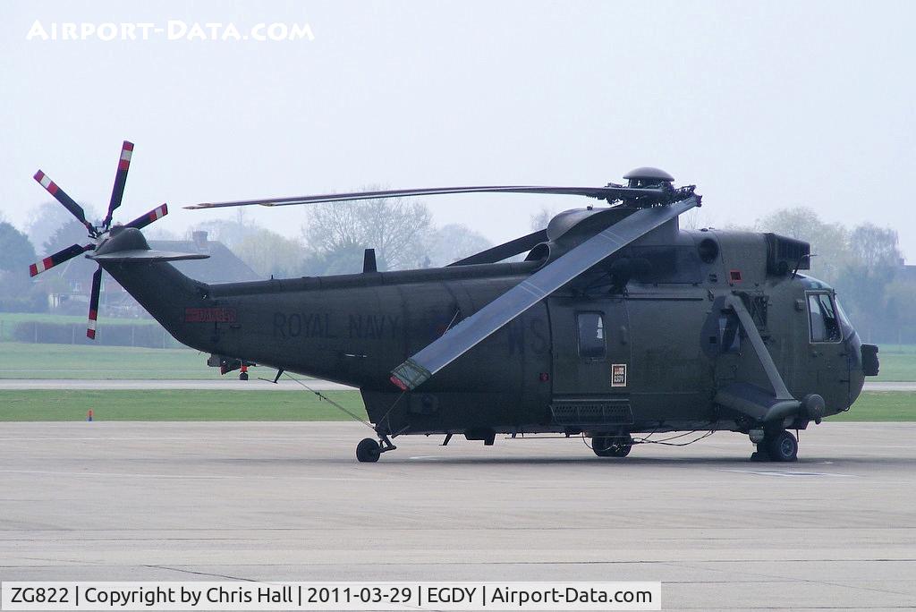 ZG822, 1990 Westland Sea King HC.4 C/N WA1003, on the apron outside 848 NAS hangar