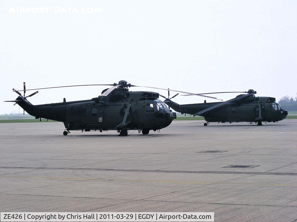 ZE426, 1985 Westland Sea King HC.4 C/N WA953, on the apron outside 848 NAS hangar