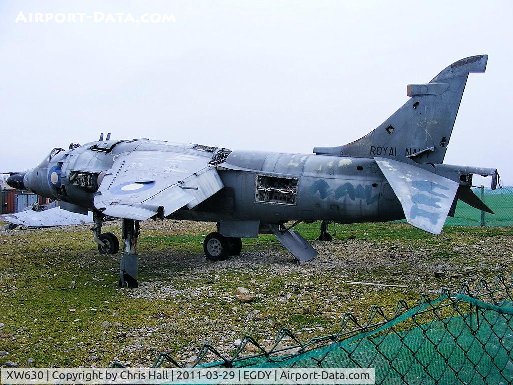XW630, 1971 Hawker Siddeley Harrier GR.3 C/N 712061, Harrier GR.3 on the fire dump at Yeovilton