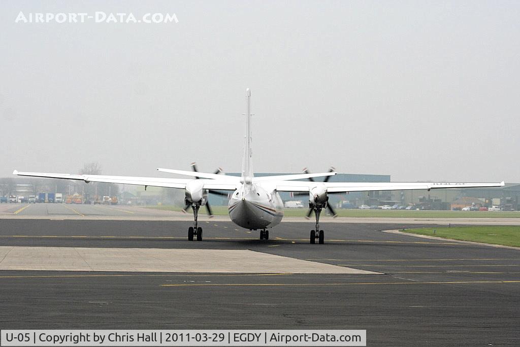U-05, 1992 Fokker 50 C/N 20253, Royal Netherlands Air Force F50 taxiing to the runway
