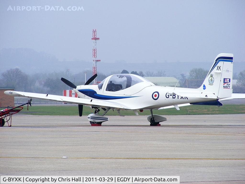 G-BYXK, 2001 Grob G-115E Tutor T1 C/N 82171/E, on the 727 NAS Apron