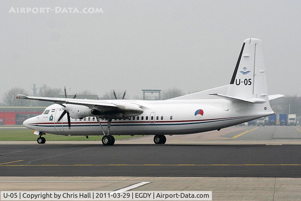 U-05, 1992 Fokker 50 C/N 20253, Royal Netherlands Air Force F50 taxiing to the runway