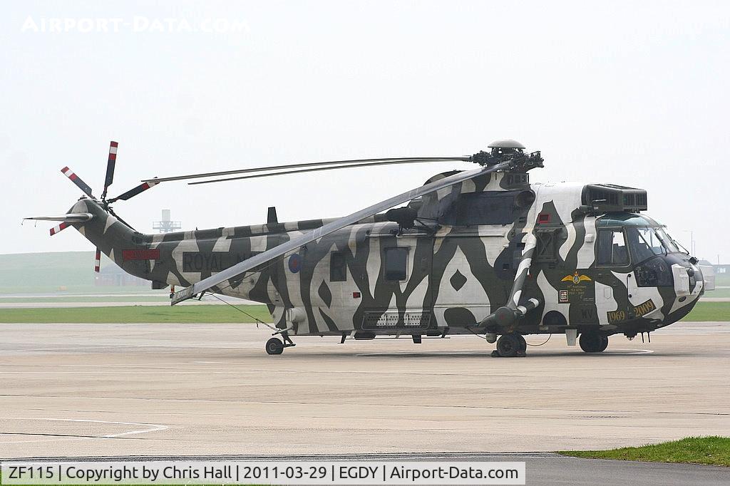 ZF115, 1985 Westland Sea King HC.4 C/N WA960, on the Apron outside 848 NAS hangar
