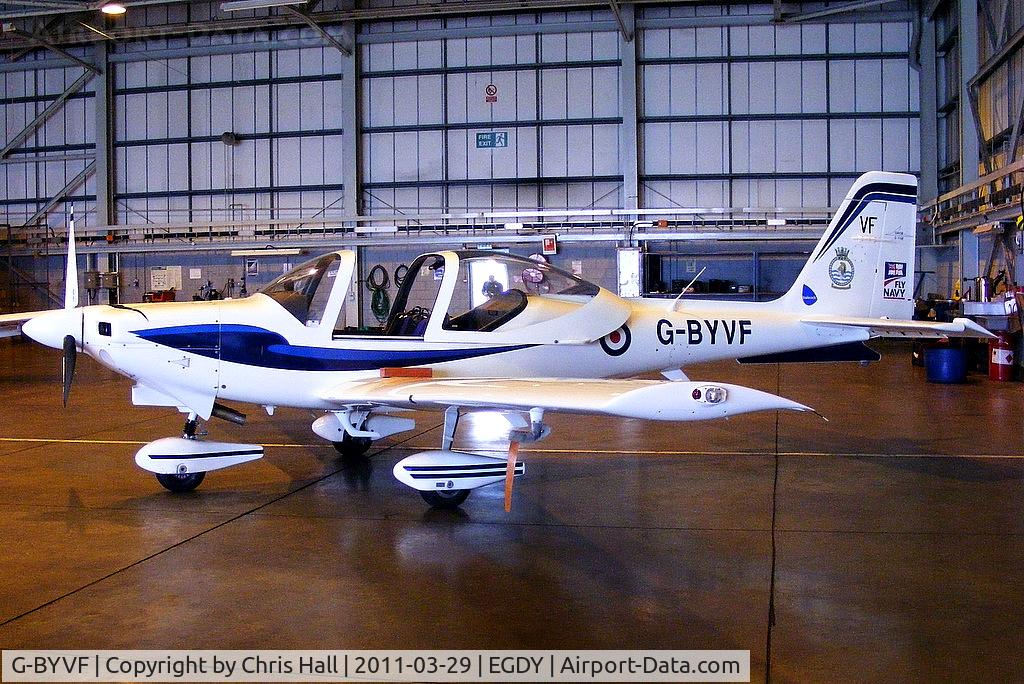 G-BYVF, 2000 Grob G-115E Tutor T1 C/N 82116/E, inside the 727 NAS Hangar