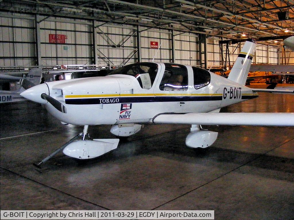 G-BOIT, 1988 Socata TB-10 Tobago C/N 810, inside the 727 NAS Hangar