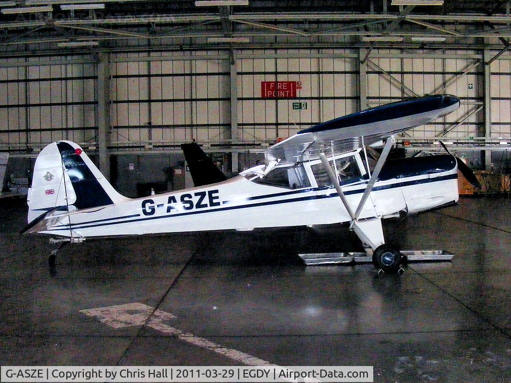 G-ASZE, 1964 Beagle A-61 Terrier 2 C/N B.636, inside the 727 NAS Hangar