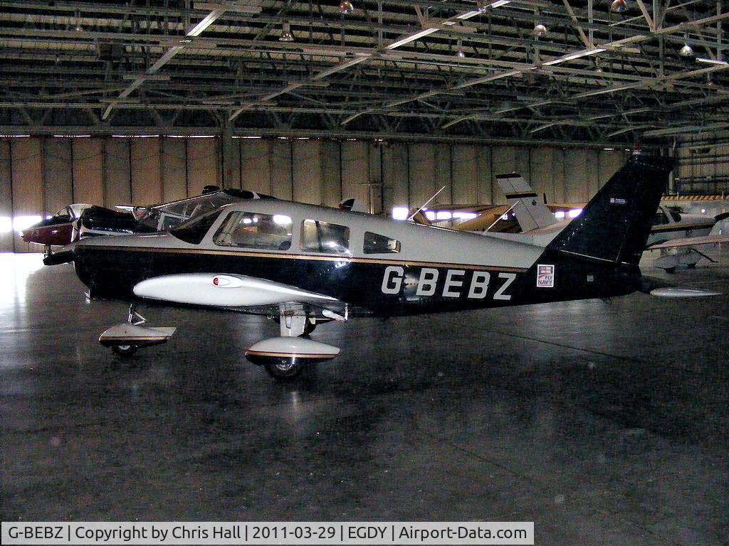 G-BEBZ, 1976 Piper PA-28-151 Cherokee Warrior C/N 28-7615328, inside the 727 NAS Hangar