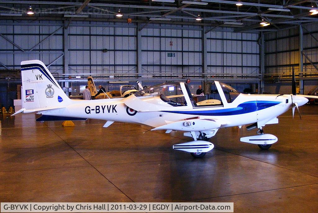 G-BYVK, 2000 Grob G-115E Tutor T1 C/N 82121/E, inside the 727 NAS Hangar