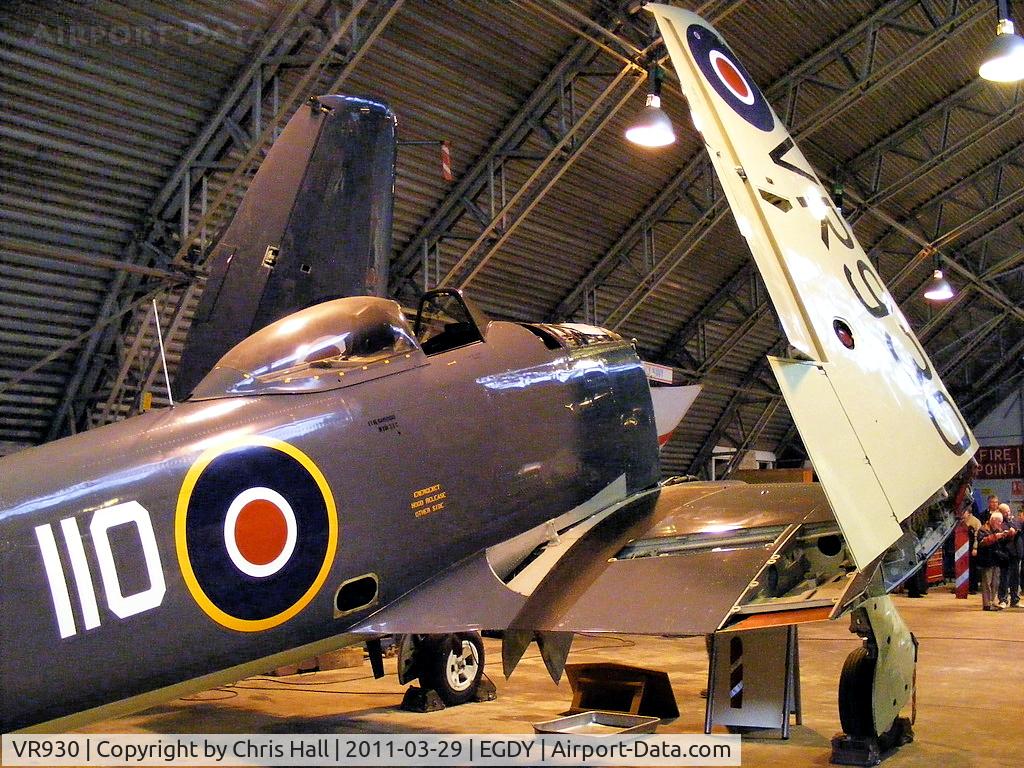 VR930, 1948 Hawker Sea Fury FB.11 C/N Not found VR930, inside the Royal Navy Historic Flight hangar