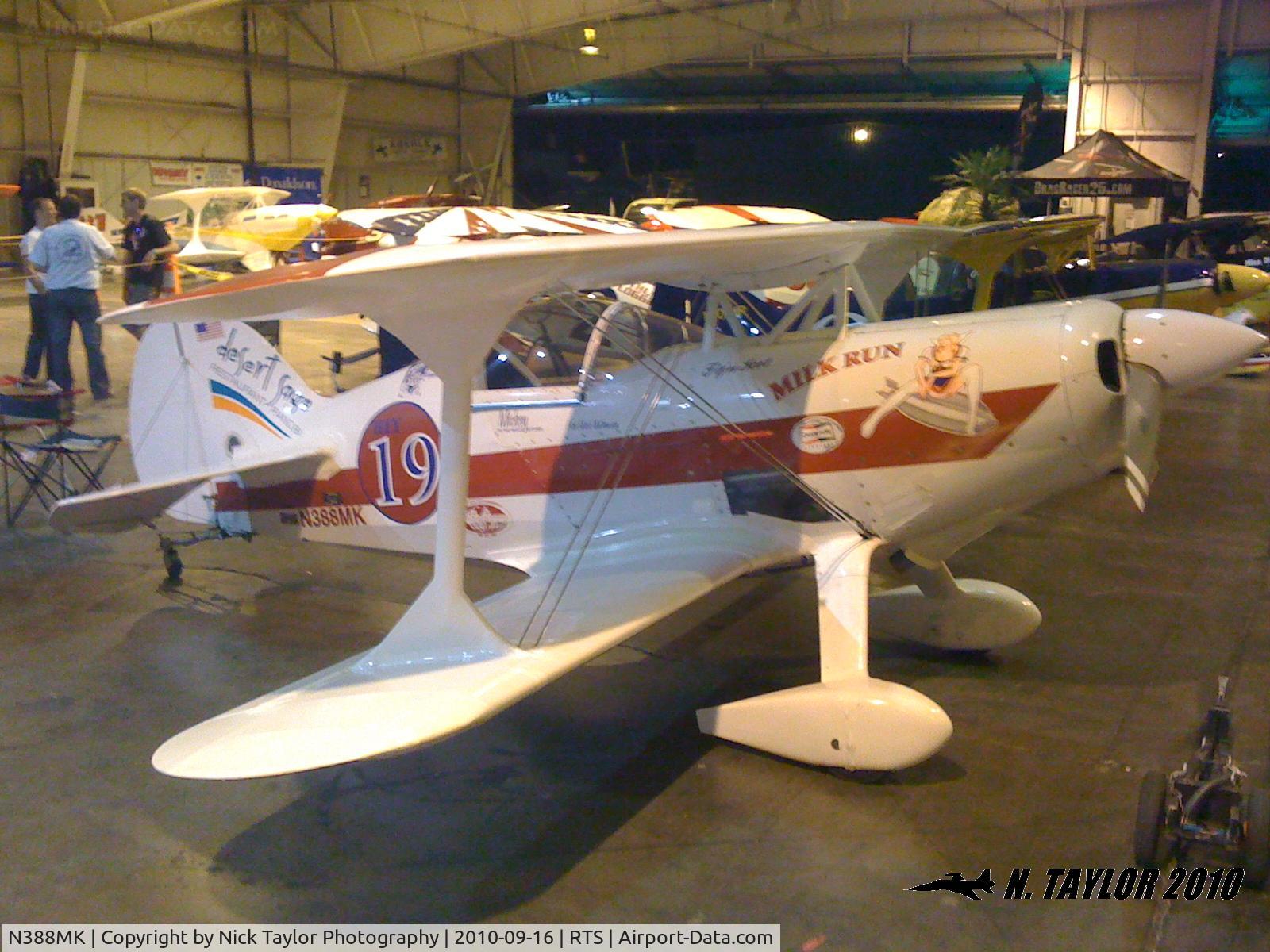 N388MK, 1989 Pitts S-1SE Special C/N MVK1988, In the biplane hangar at the 2010 reno air races