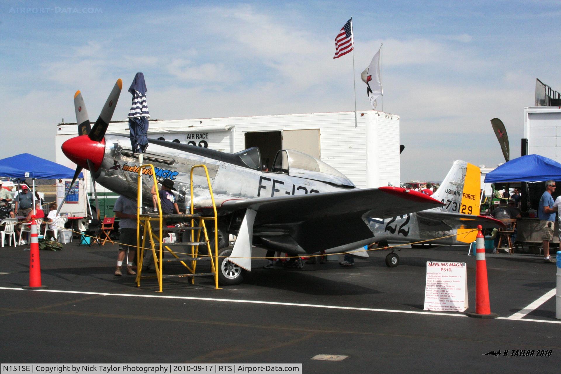 N151SE, 1944 North American P-51D Mustang C/N 122-39588 (44-73129), Merlin's Magic in the pitts at Reno