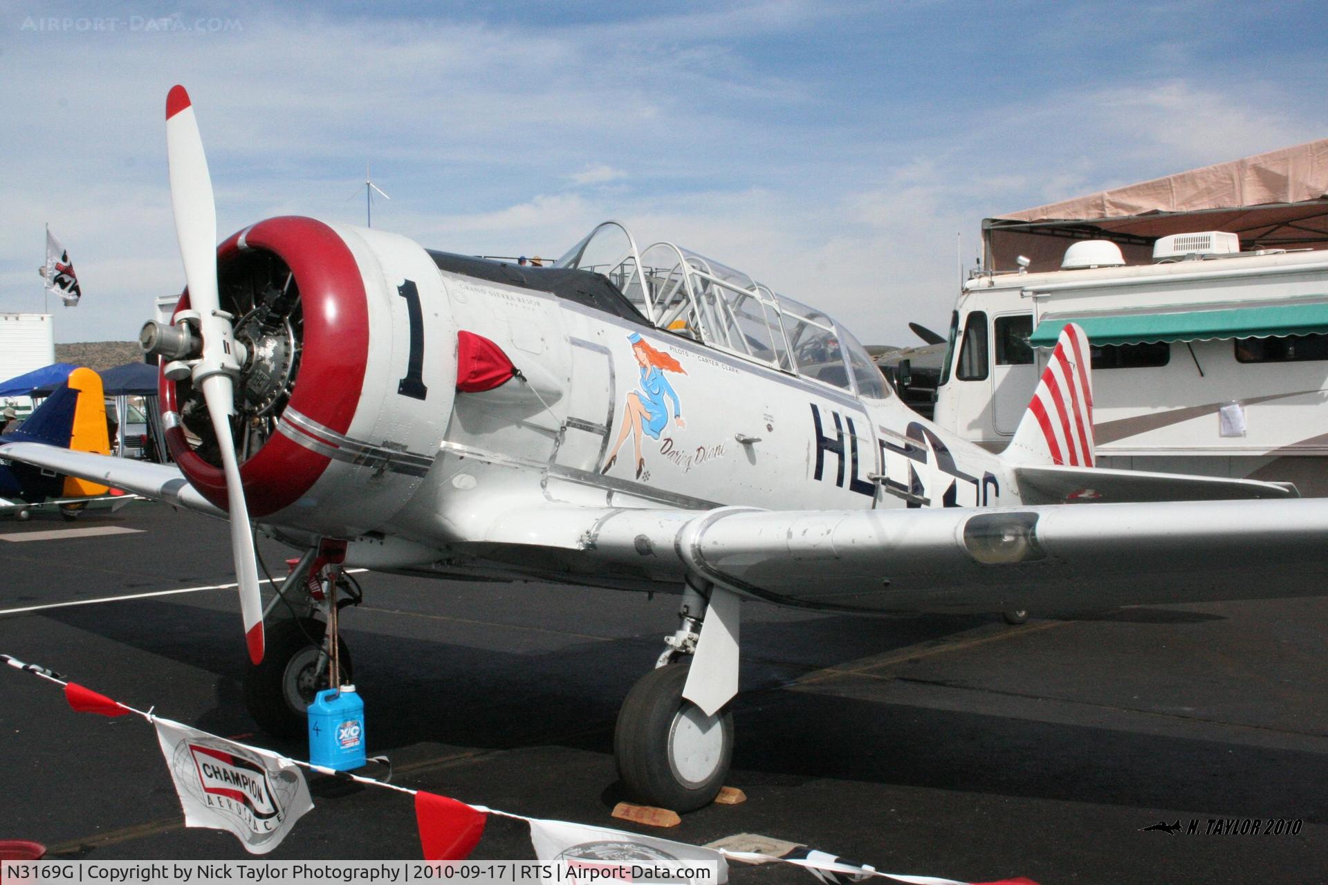 N3169G, 1945 North American AT-6F Texan C/N 121-42937, Daring Diane in the pitts at the Reno Air Races