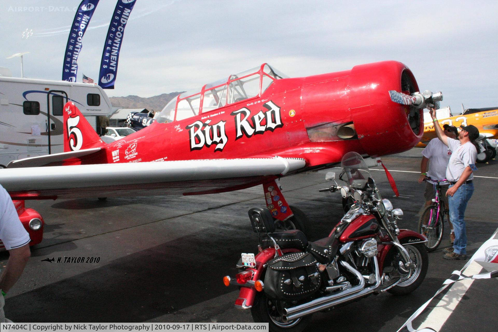 N7404C, 1943 North American SNJ-4 Texan C/N 88-14124, Big Red in the pitts at Reno 2010