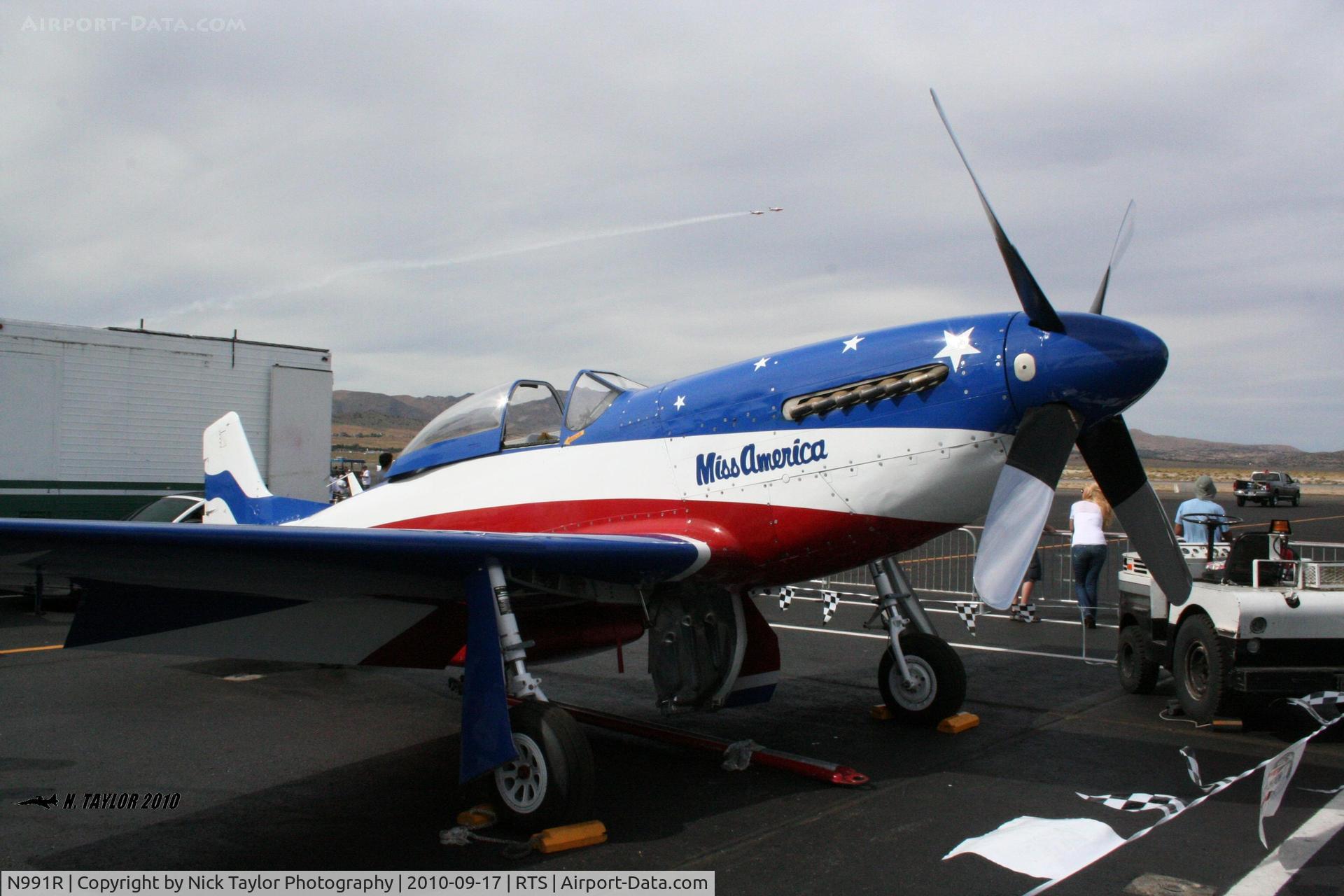 N991R, 1993 North American P-51D Mustang C/N 122-41076, Miss America in the pitts at Reno