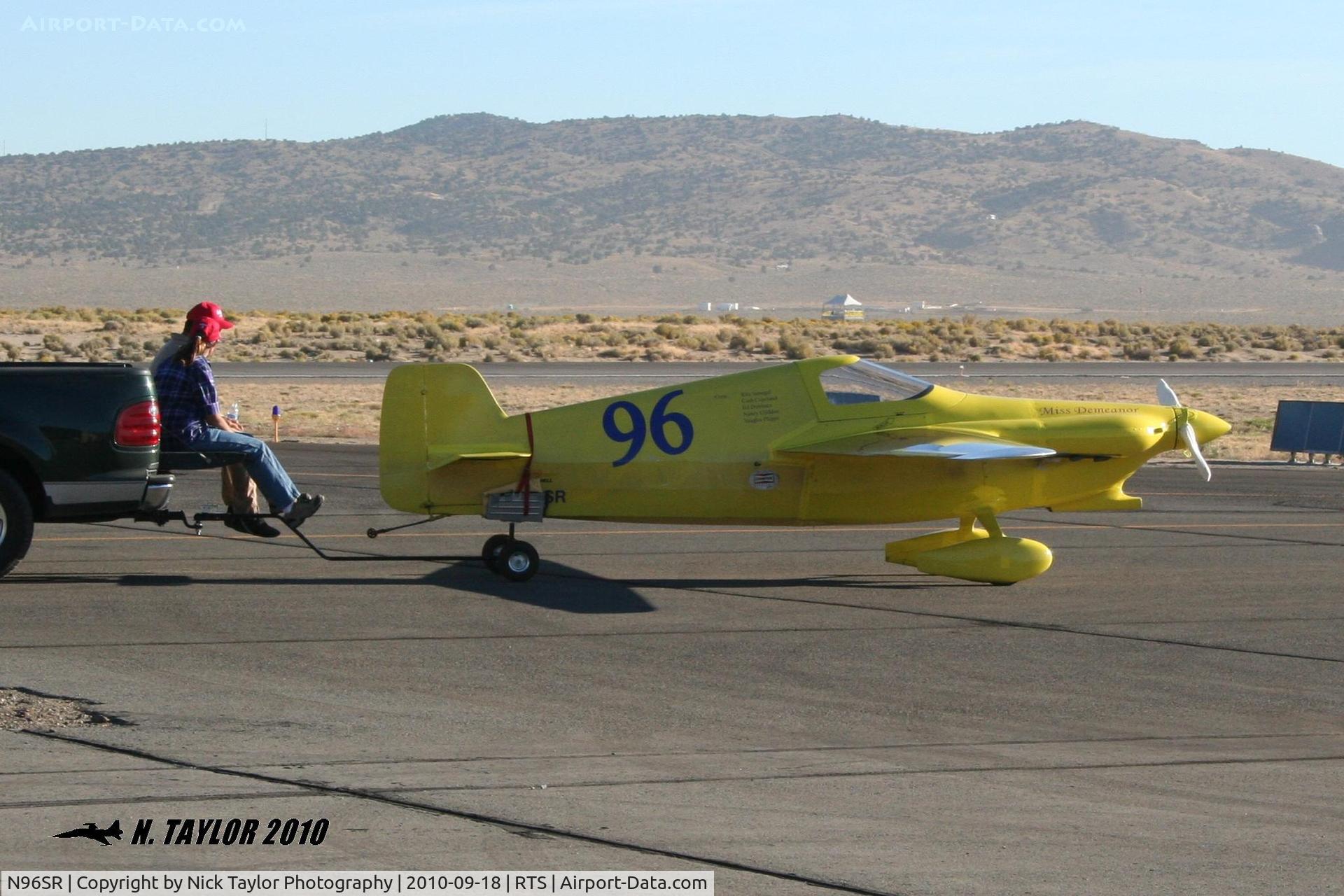 N96SR, 1998 Cassutt Racer C/N 3-M-1, Miss Demeanor towing out to Runway 8