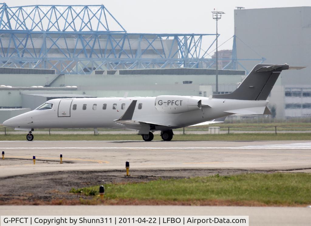 G-PFCT, 1999 Learjet 45 C/N 45-055, Ready for take off rwy 14L...