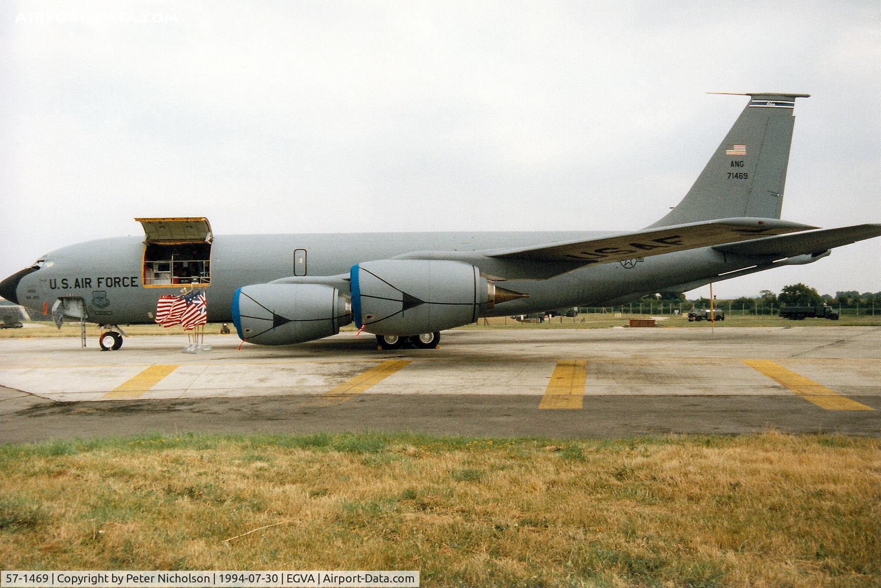 57-1469, 1958 Boeing KC-135R Stratotanker C/N 17540, KC-135R Stratotanker of 166th Air Refuelling Squadron Ohio Air National Guard on the flight-line at the 1994 Intnl Air Tattoo at RAF Fairford.