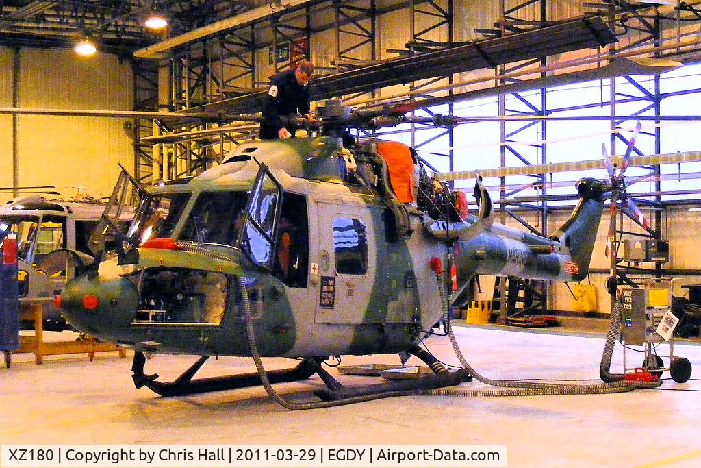 XZ180, 1978 Westland Lynx AH.7 C/N 055, inside Hangar 9, 847 Sqdn, Commando Lynx unit